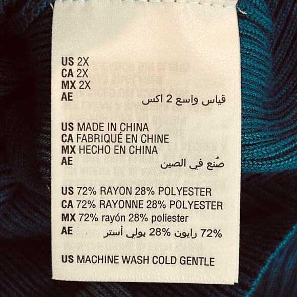 Bar III Sweater Aqua Lake Blue Cutout Ribbed
Mockneck Long Sleeve Plus 2X NWT - Picture 6 of 6